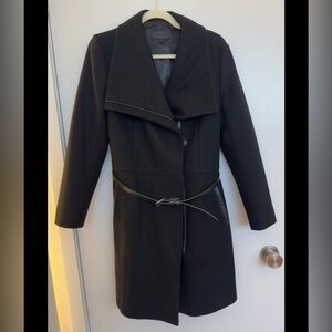 Mackage Women's Black Wool Belted Coat - Size Large